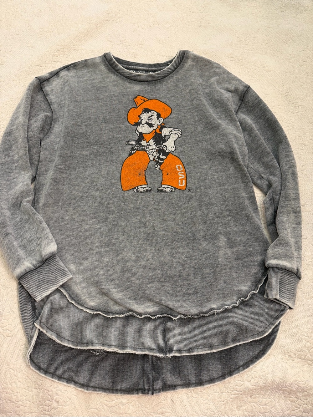 Pressbox Royce Apparel OSU Pistol Pete Vintage Poncho Fleece Sweatshirt Women S